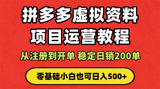 拼多多开店运营课程： 蓝海变现玩法，轻松实现睡后收入 零基础小白也可…