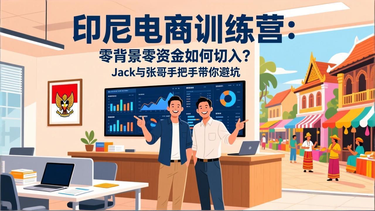 印尼电商训练营：零背景零资金如何切入？Jack与张哥手把手带你避坑