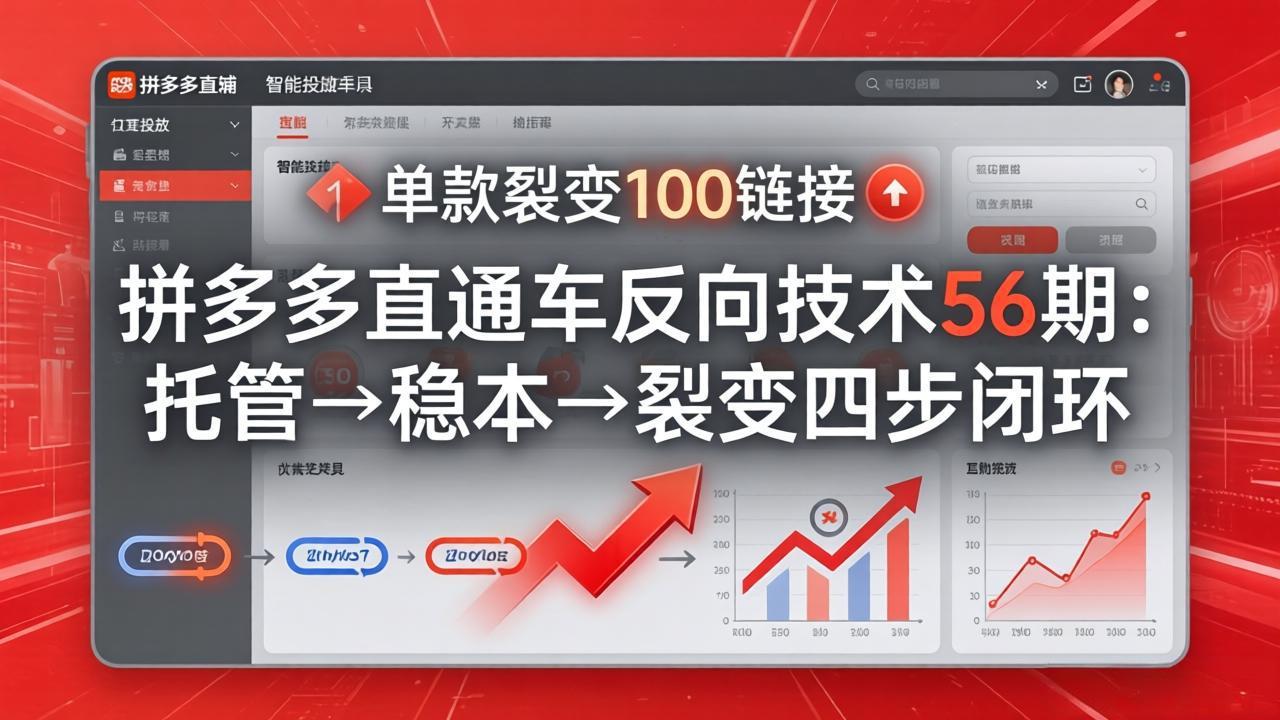 ：托管→稳本→裂变四步闭环，单款裂变100链接抢占核心流量